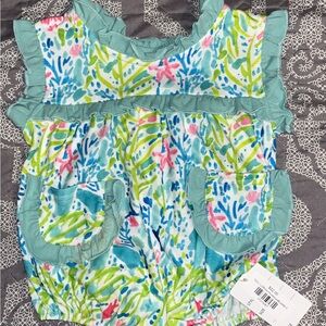 12m NWT Boutique Bermuda Coral Bubble Outfit